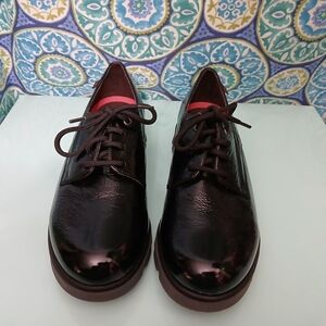 Pepe Menargues Black Patent Leather Oxford Derby Lug Sole Shoes UK 40 US 9-9.5